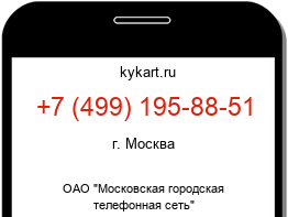 Информация о номере телефона +7 (499) 195-88-51: регион, оператор