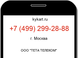 Информация о номере телефона +7 (499) 299-28-88: регион, оператор