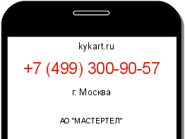 Информация о номере телефона +7 (499) 300-90-57: регион, оператор