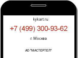 Информация о номере телефона +7 (499) 300-93-62: регион, оператор