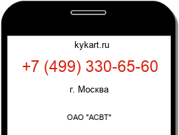 Информация о номере телефона +7 (499) 330-65-60: регион, оператор