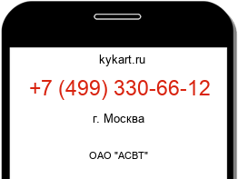 Информация о номере телефона +7 (499) 330-66-12: регион, оператор