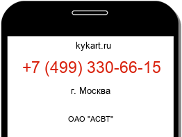 Информация о номере телефона +7 (499) 330-66-15: регион, оператор