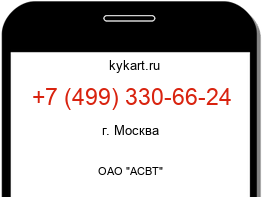 Информация о номере телефона +7 (499) 330-66-24: регион, оператор