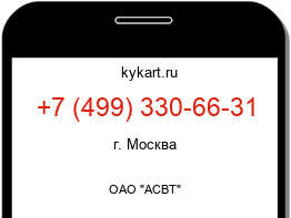 Информация о номере телефона +7 (499) 330-66-31: регион, оператор