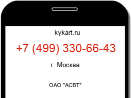 Информация о номере телефона +7 (499) 330-66-43: регион, оператор