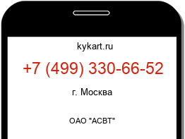 Информация о номере телефона +7 (499) 330-66-52: регион, оператор