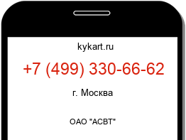 Информация о номере телефона +7 (499) 330-66-62: регион, оператор