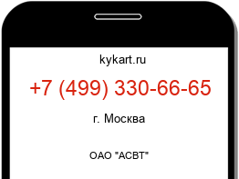 Информация о номере телефона +7 (499) 330-66-65: регион, оператор