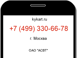 Информация о номере телефона +7 (499) 330-66-78: регион, оператор