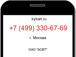 Информация о номере телефона +7 (499) 330-67-69: регион, оператор
