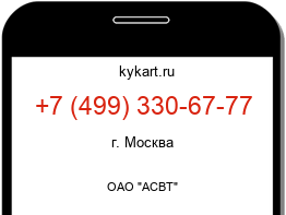 Информация о номере телефона +7 (499) 330-67-77: регион, оператор