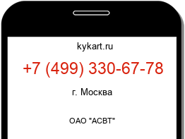 Информация о номере телефона +7 (499) 330-67-78: регион, оператор