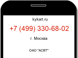 Информация о номере телефона +7 (499) 330-68-02: регион, оператор