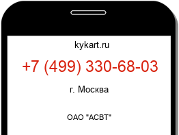 Информация о номере телефона +7 (499) 330-68-03: регион, оператор