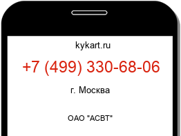 Информация о номере телефона +7 (499) 330-68-06: регион, оператор