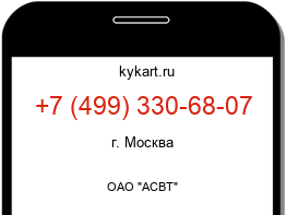 Информация о номере телефона +7 (499) 330-68-07: регион, оператор