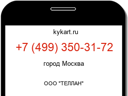 Информация о номере телефона +7 (499) 350-31-72: регион, оператор