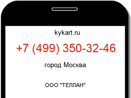 Информация о номере телефона +7 (499) 350-32-46: регион, оператор