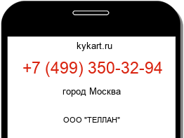 Информация о номере телефона +7 (499) 350-32-94: регион, оператор