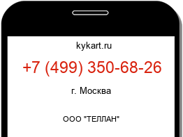Информация о номере телефона +7 (499) 350-68-26: регион, оператор