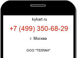 Информация о номере телефона +7 (499) 350-68-29: регион, оператор