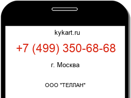 Информация о номере телефона +7 (499) 350-68-68: регион, оператор
