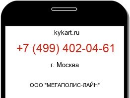 Информация о номере телефона +7 (499) 402-04-61: регион, оператор