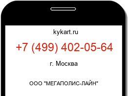 Информация о номере телефона +7 (499) 402-05-64: регион, оператор