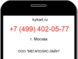 Информация о номере телефона +7 (499) 402-05-77: регион, оператор