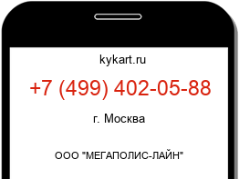 Информация о номере телефона +7 (499) 402-05-88: регион, оператор