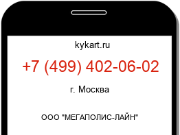 Информация о номере телефона +7 (499) 402-06-02: регион, оператор