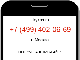 Информация о номере телефона +7 (499) 402-06-69: регион, оператор