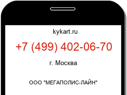 Информация о номере телефона +7 (499) 402-06-70: регион, оператор