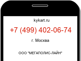 Информация о номере телефона +7 (499) 402-06-74: регион, оператор