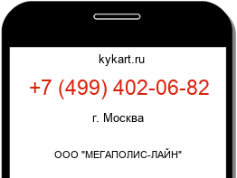 Информация о номере телефона +7 (499) 402-06-82: регион, оператор