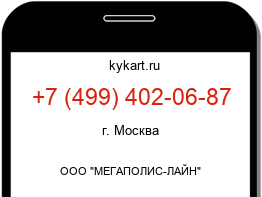 Информация о номере телефона +7 (499) 402-06-87: регион, оператор