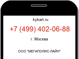 Информация о номере телефона +7 (499) 402-06-88: регион, оператор