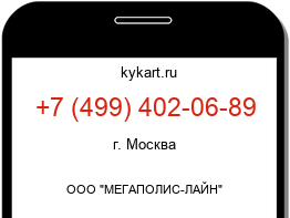 Информация о номере телефона +7 (499) 402-06-89: регион, оператор
