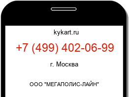 Информация о номере телефона +7 (499) 402-06-99: регион, оператор
