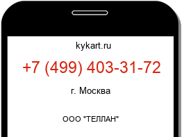 Информация о номере телефона +7 (499) 403-31-72: регион, оператор