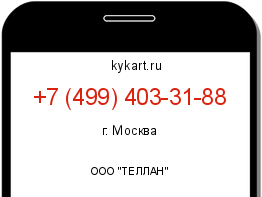 Информация о номере телефона +7 (499) 403-31-88: регион, оператор