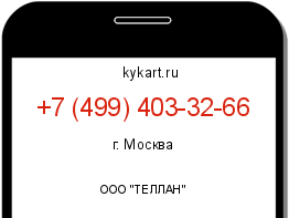 Информация о номере телефона +7 (499) 403-32-66: регион, оператор