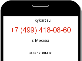 Информация о номере телефона +7 (499) 418-08-60: регион, оператор