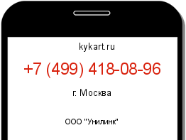 Информация о номере телефона +7 (499) 418-08-96: регион, оператор