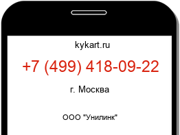 Информация о номере телефона +7 (499) 418-09-22: регион, оператор