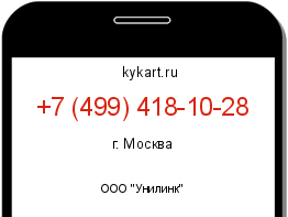 Информация о номере телефона +7 (499) 418-10-28: регион, оператор