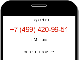 Информация о номере телефона +7 (499) 420-99-51: регион, оператор