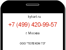 Информация о номере телефона +7 (499) 420-99-57: регион, оператор