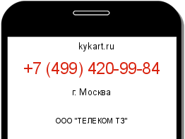 Информация о номере телефона +7 (499) 420-99-84: регион, оператор